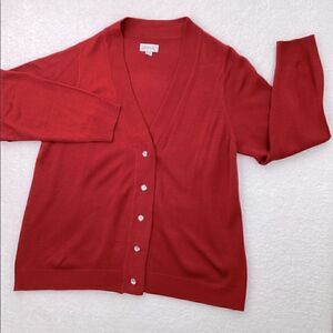 Avenue Red Sweatheart  Cardigan Long Sleeve Sweater Size 18/20
